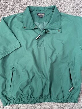 Tres Bien Vintage Green Short Sleeve Golf Pullover Windbreaker Jacket
